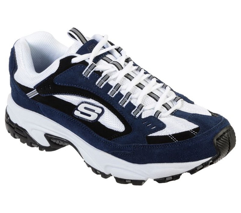 Skechers Herr Marinblå/Vita Sneakers - Stamina - Cutback - Sverige (TQHJF-1528)